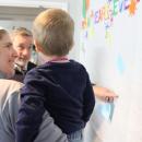 Resolutions were stapled to the wall.