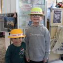 Grayson and Rowan Lunt with their themed hats.