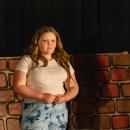 Ariana O'Riley puts her acting skills on during rehearsal.