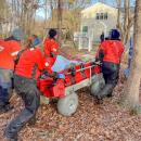 The MacDonald's home transformed into a rescue site.
