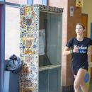 Mary Jane Alford practices running.