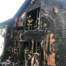 The charred exterior after the 2022 fire. File photo