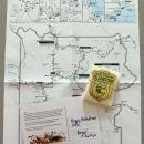A map and ranger badges sent from a National Park ranger in Yellowstone.