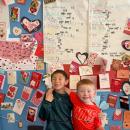 The students make tallies every time they get a card.