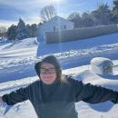 Tara Jones embracing the snow. Photo source: Tara Jones