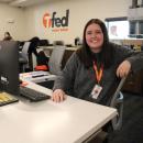 Elizabeth Griffith making sure everything makes cents for the patrons.