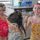 Some kids enjoy the bubbles.