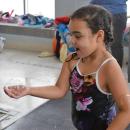 Isabele Wheeler, 5, is so happy she caught a bubble. 