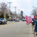 Many cars passing the protestors on Route 6 honked in support. 