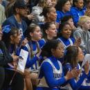 Wareham cheerleaders were among the fans packed into the gymnasium. 