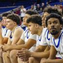 The boys watch the time tick down as the Vikings hold the lead.