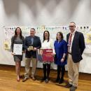 Senator Kelly Dooner, Scott Palladino, Assistant Principals Andrea Cannon and Kim Cavicchi and Superintendent Matt D’Andrea. Photo source: Joyce Bacchiocchi