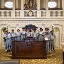 The team with Dooner on the house floor. Photos source: Wareham High School
