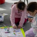 Coloring pages were made available at the event.