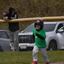 It's a hit! A teeball player books it to second. 