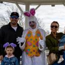 Kinsley and baby Avery with the easter bunny and their parents. 