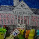 Look familiar? The Saturday protests are made in Peep-fashion. 