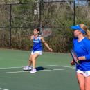 Salem and O'Connor during a doubles match. 