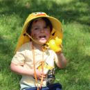 Dylan Lyons feeling ducky following the race. Photos by Brandy Muz