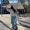 Students carrying in the backing, donated by ScreenMobile SouthCoast.