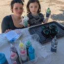 A tie-dyeing station was available to those who popped by.