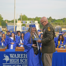 Ava Knight receives her diploma from Colonel Stanton. 