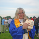 McKenna Duggan with her family's puppy. 