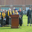 Class President Savannah Varden opens the ceremony.