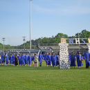 The students enter the commencement. 