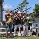 Mack Phinney, Howie Smith and Gary Franklin fired a volley at the Fourth of July Antique Faire on Saturday. Photos by Nick Mossman