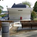 The view of the bandshell stage from soon-ready-for-an-audience seats. Photo by Patrick Lester