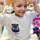 Mia rocks her Wareham Police Department Mia Strong Shirt. Mia wants to be a police officer one day, and Wareham police officers are wearing Mia Strong pins to show solidarity and as “a symbol of strength,” according to previous Wareham Week reporting. Photo source: Briana Lunetta