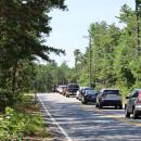 Cars lined up for nearly a half-mile past the Municipal Maintenance Department on Saturday, Aug. 1. Photo by Nick Mossman