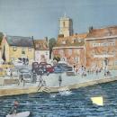 Riddle gifted Claire Smith a painting of Wareham, England, painted by a local artist.