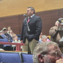 Scott Kraihanzel speaks at Town Meeting on Oct. 26. Photo by Tanvi Kulkarni