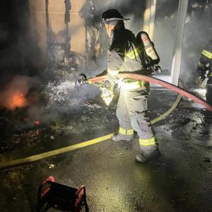 Firefighters battled the early morning blaze. Photos source: Wareham Fire Department Firefighters battled the early morning blaze. Photos source: Wareham Fire Department