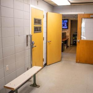 The holding area is right next to the dispatch center. none