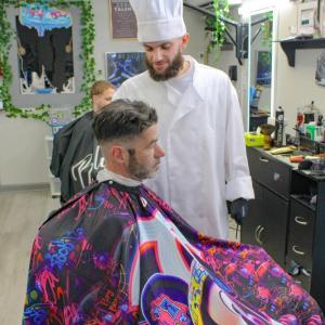Ethan the barber-turned chef brings the Halloween spirit to the barbershop.