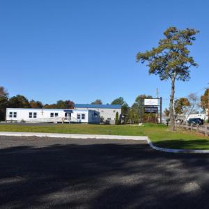 The outside of the building.