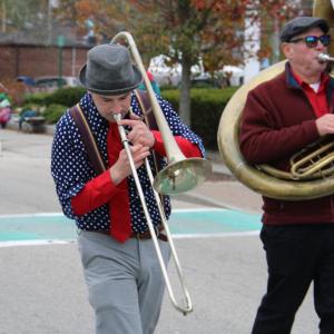 Dressed to the nines in red, white and blue.