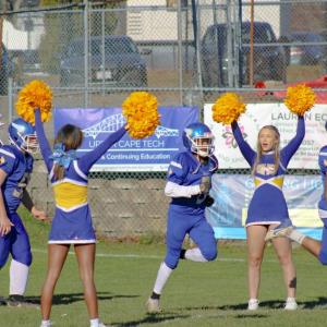 Wareham Cheerleaders welcome the team to Spillane. Photos by Brandy Muz