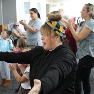 Even the parents joined in on the dancing.
