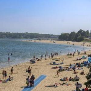 The beach outside the Onset Bay Center in 2025. File photo