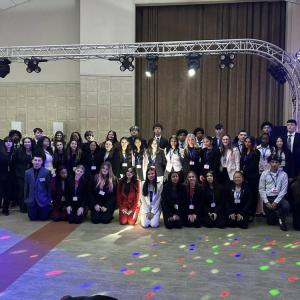 The group of DECA students who attended Districts. Photo source: Wareham DECA.