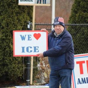 Gerry Cardillo and his support signs. 