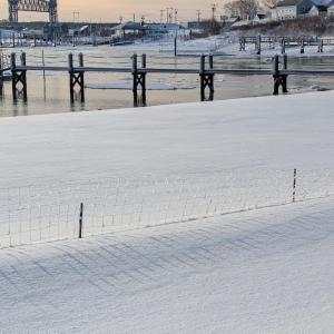  Laura Simone's view of the Cape Cod Canal Railroad Bridge… but in a blanket of white. Photo source: Laura Simone