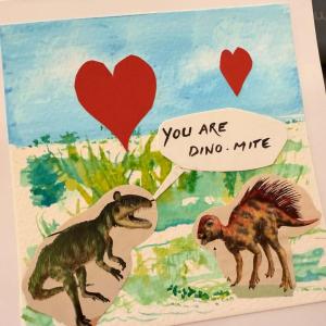 Some cards were punny in nature.