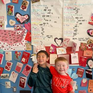 The students make tallies every time they get a card.