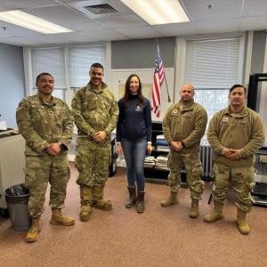 Senator Dooner and the National Guardsmen. 