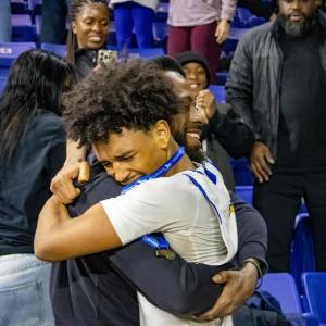 Following the game, tight hugs were had.